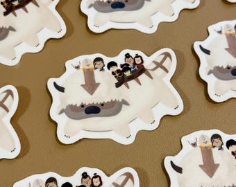 Team Avatar with Appa Sticker