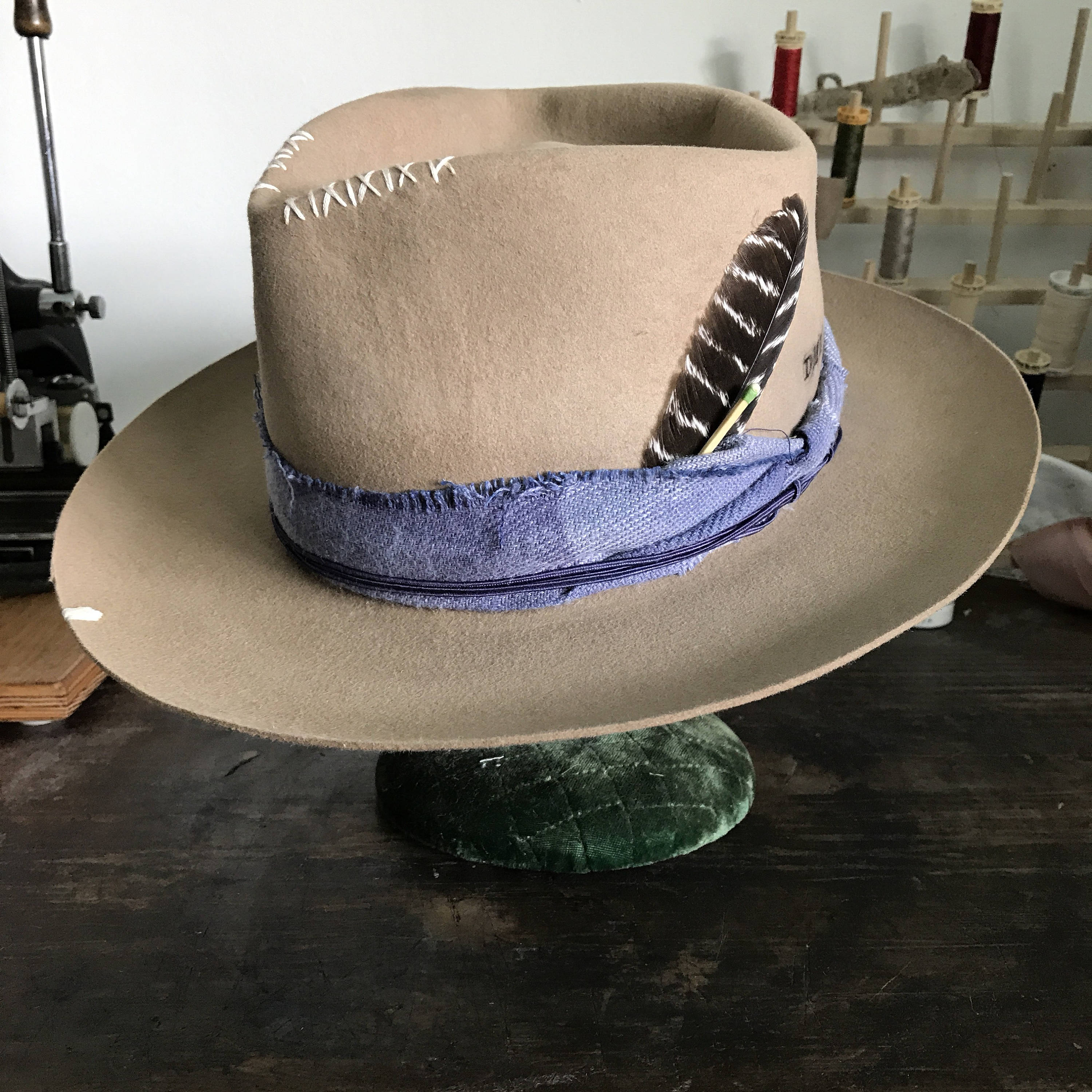 Custom tan fedora custom hat widebrim fedora with a custom Etsy