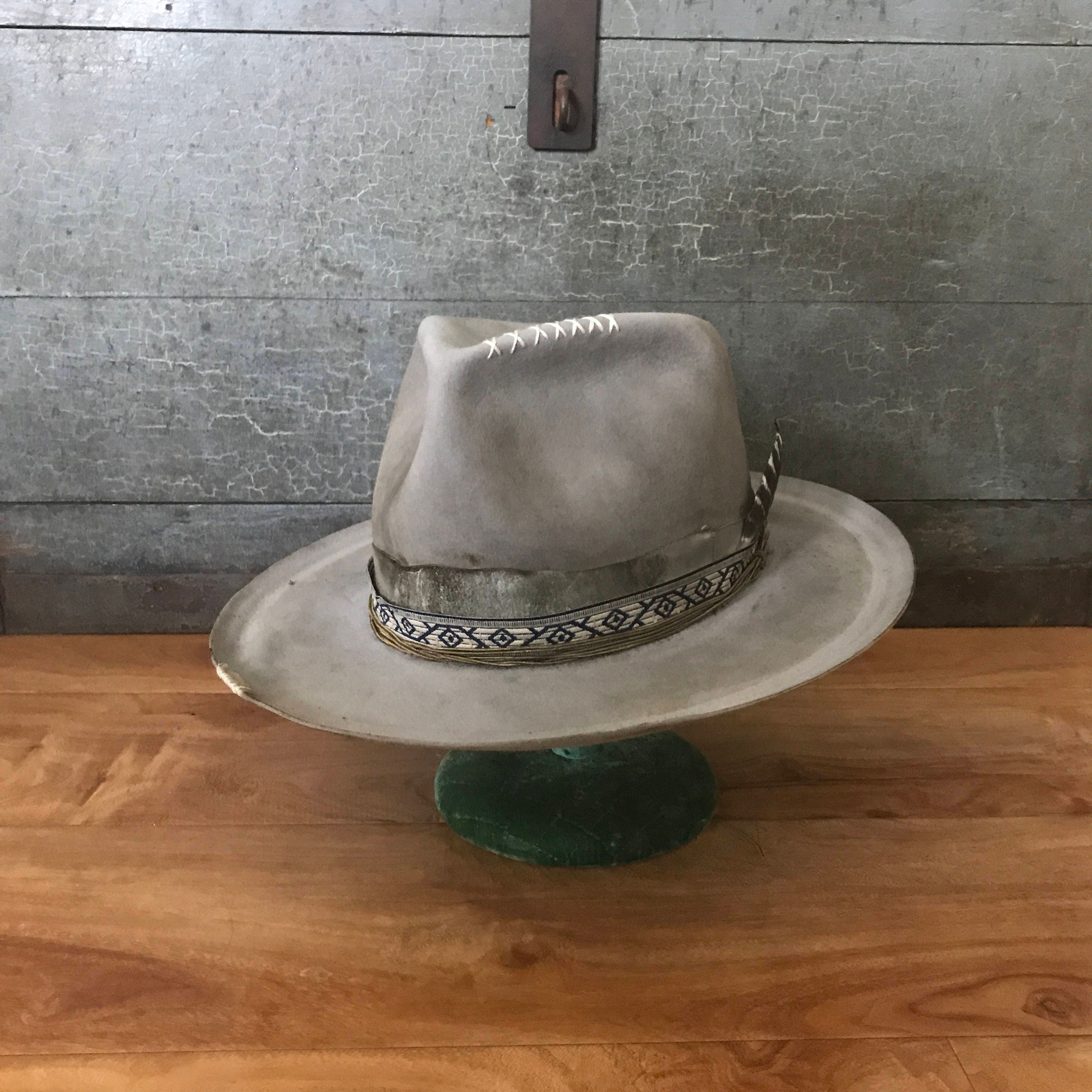 grey wide brim hat