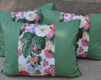 Custom Designed Pillows with Floral Band