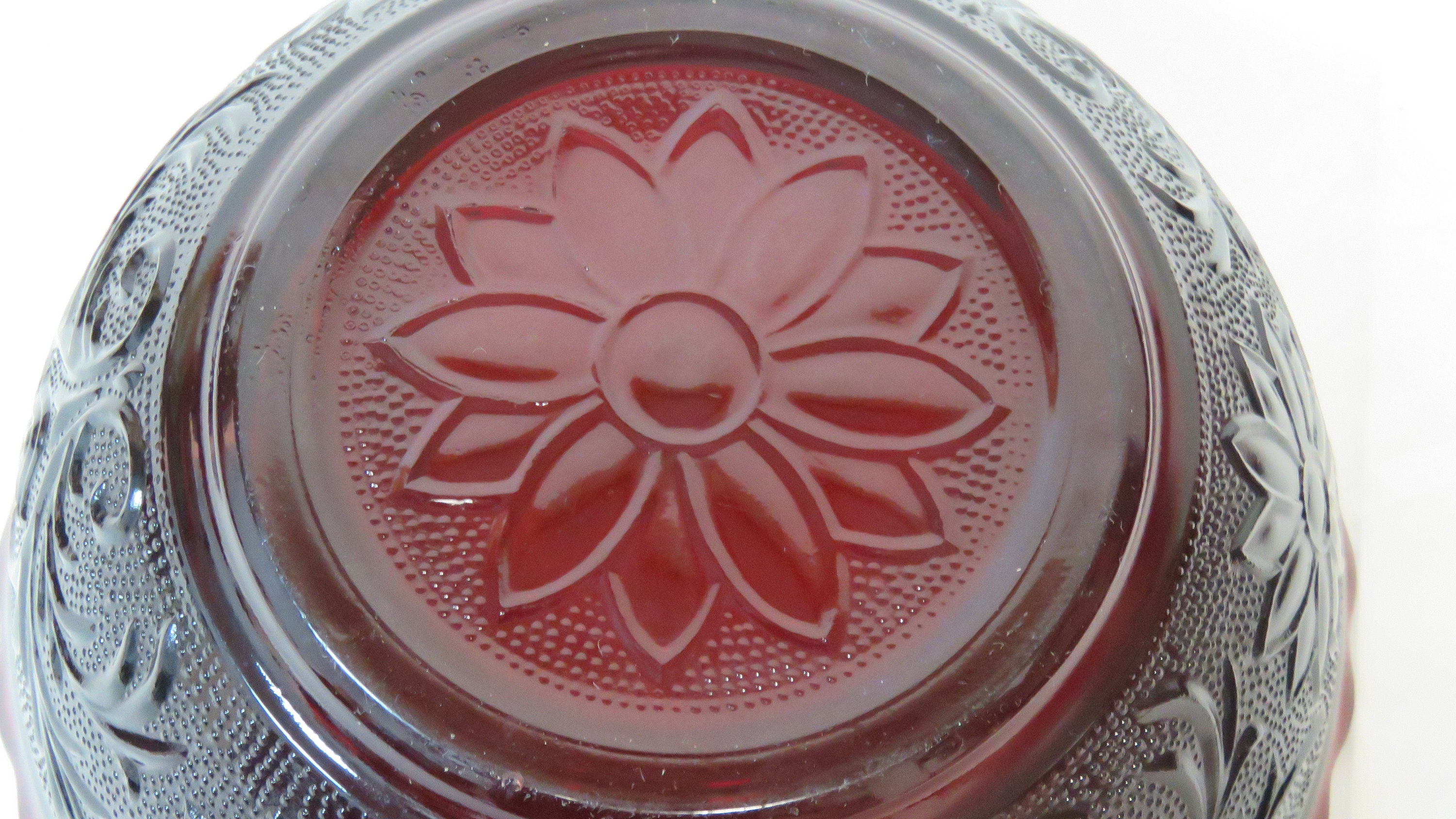 Vintage Royal Ruby Sandwich Glassware 8 Inch Scalloped Serving Etsy