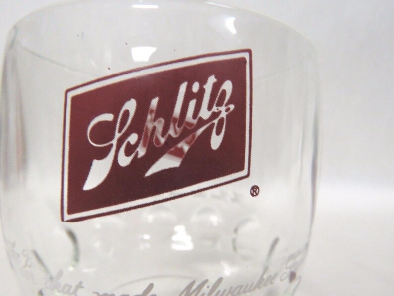 Vintage Schlitz Beer Thick Glass Goblet Pedestal Cup Etsy
