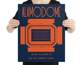 University of Texas San Antonio Football Alamodome Stadium Poster Print | UTSA