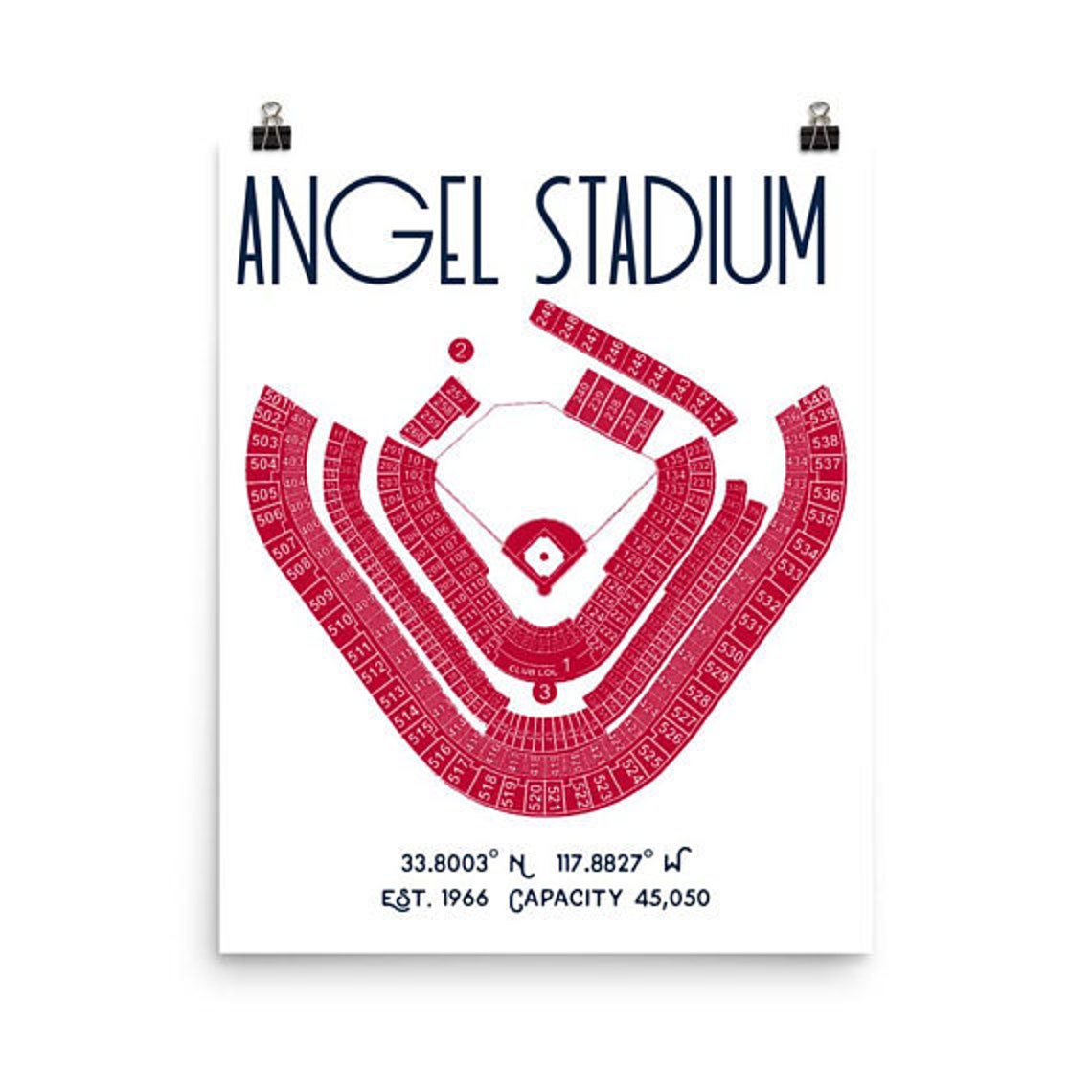 Los Angeles Anaheim Angels Stadium Poster Print Etsy