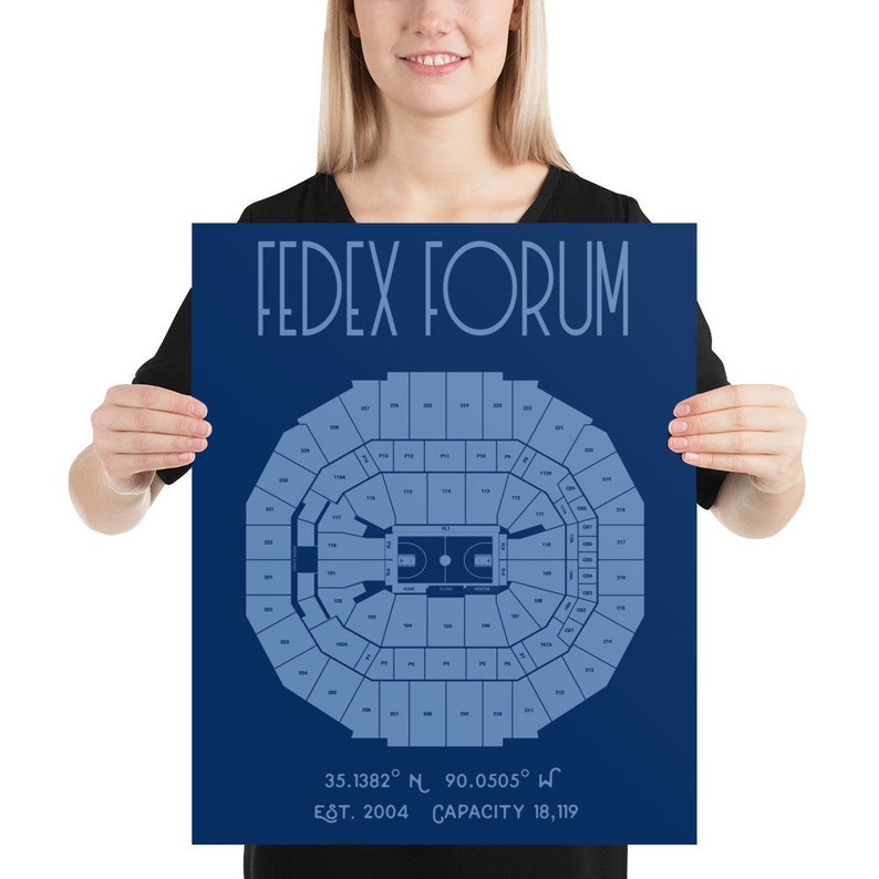 Memphis Grizzlies Fedex Forum Stadium Poster Print image 1
