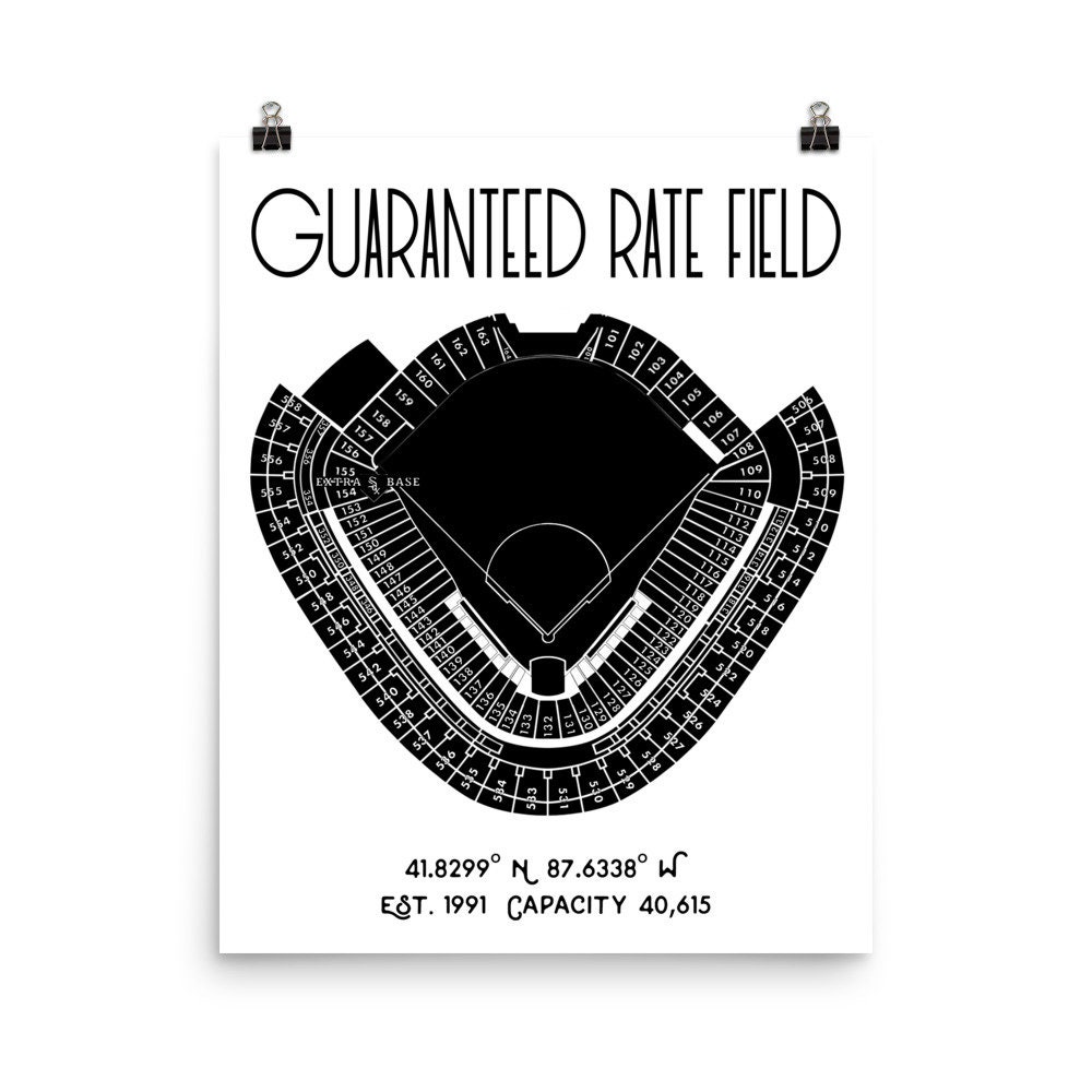 Chicago White Sox MLB Stadium Map, Ballpark Map, Baseball Stadium Map