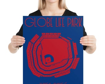 Texas Rangers Globe Life Park Stadium Poster Print