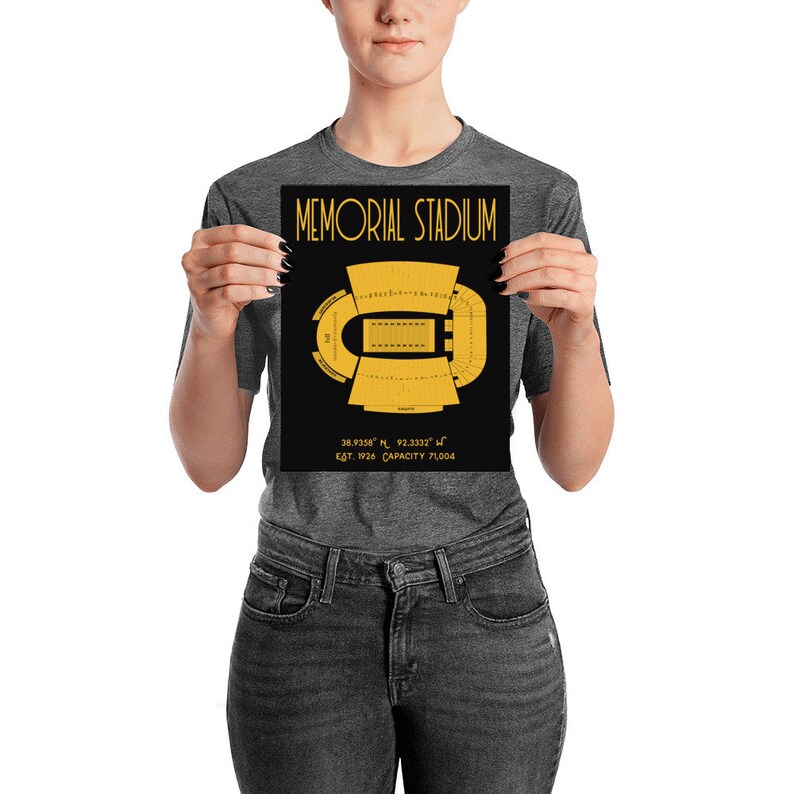 Missouri Football Memorial Stadium Poster Print Mizzou Etsy