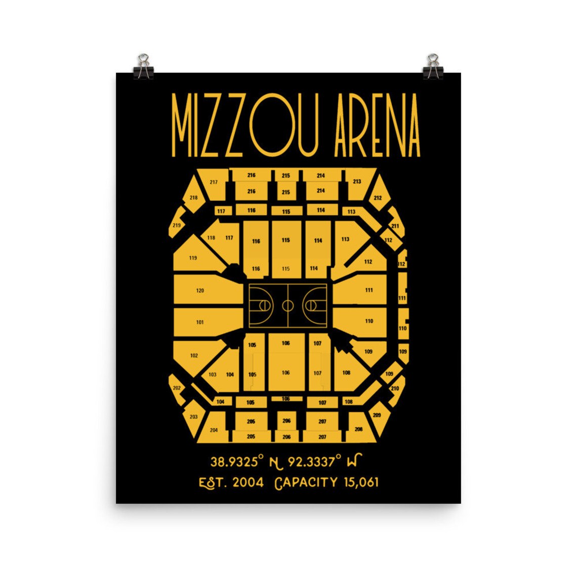 Missouri Basketball Mizzou Arena Stadium Poster Print Etsy
