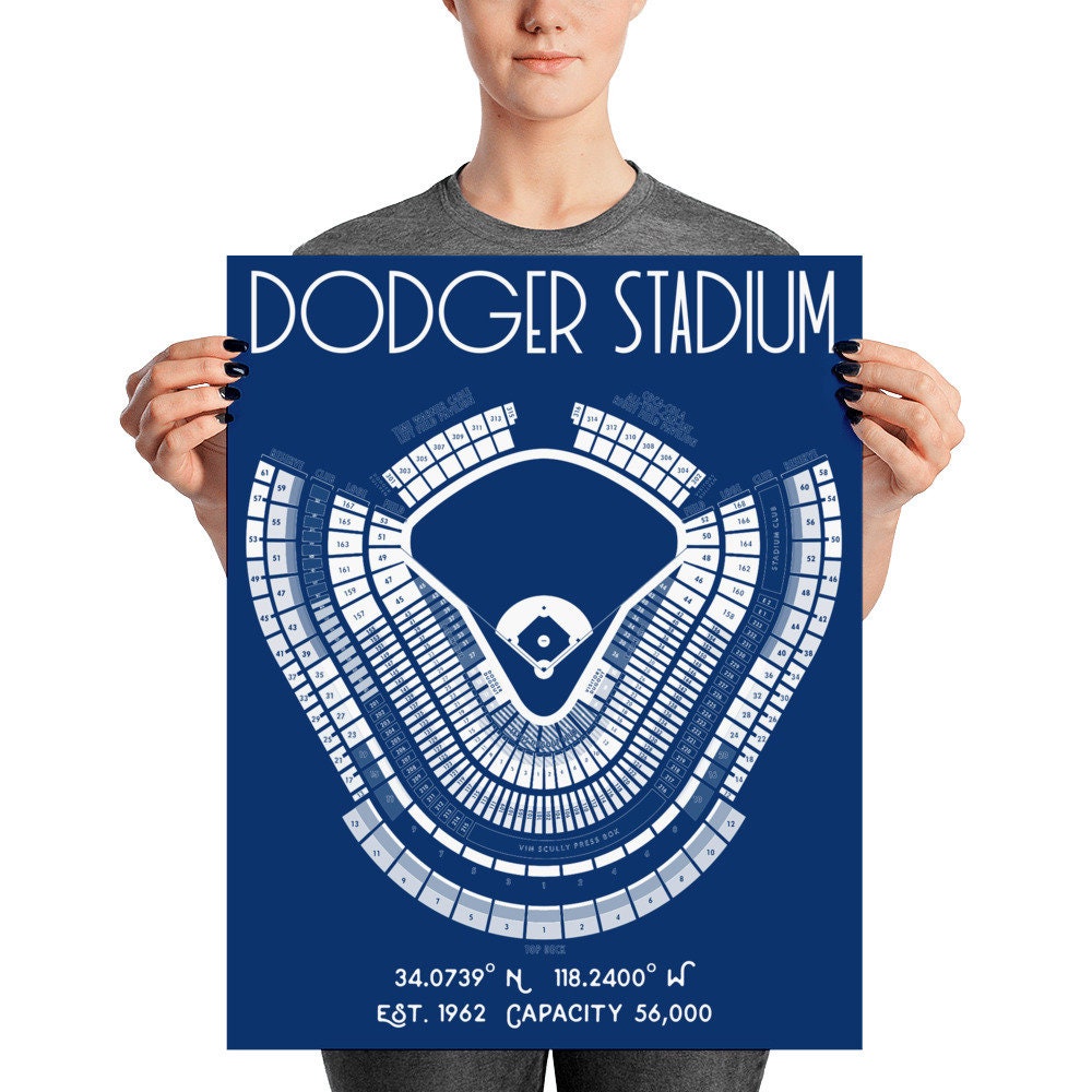 Dodger Stadium Print LA Dodger Stadium Seating Chart Poster Los Angeles