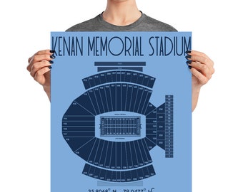 North Carolina UNC Football Kenan Memorial Stadium Poster Print