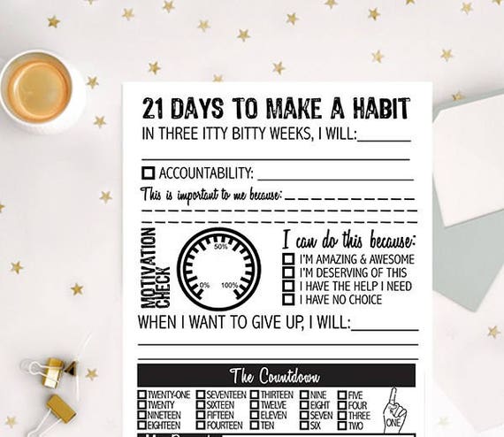 Habit Tracker 21 Day Planner