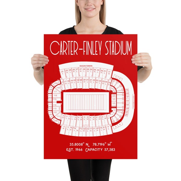 NC State North Carolina State Football Carter-Finley Stadium Poster Print