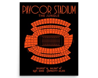 Cincinnati Bengals Paycor Stadium The Jungle Poster Print