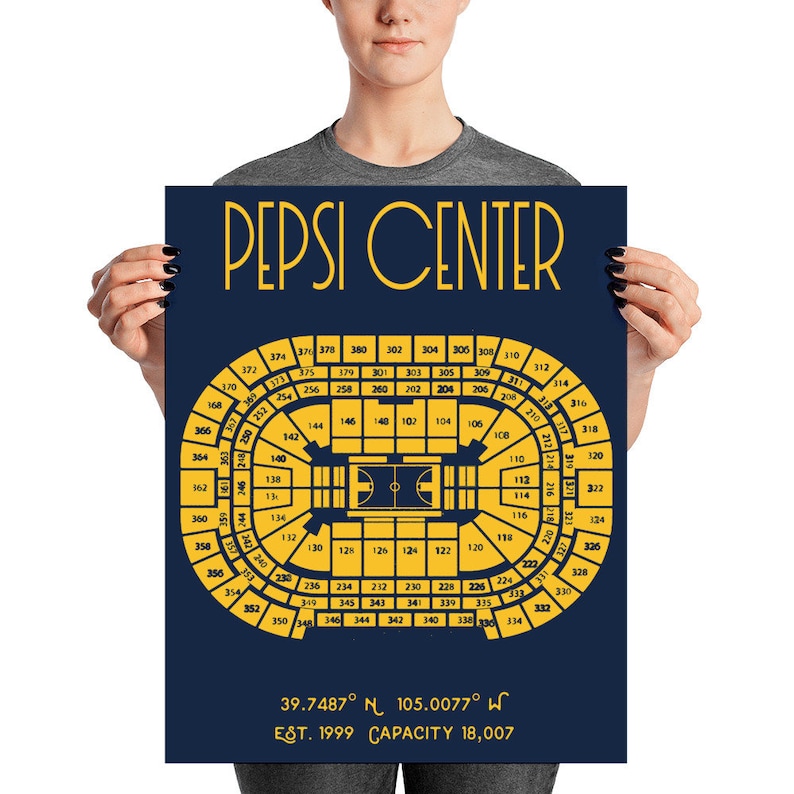 Denver Nuggets Pepsi Center Stadium Poster Print | Etsy