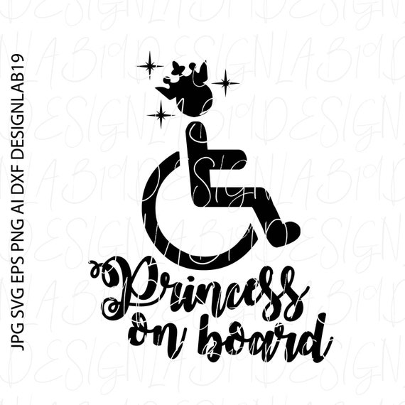Download Princess On Board Handicap Wheel Chair Disabled Disability Etsy