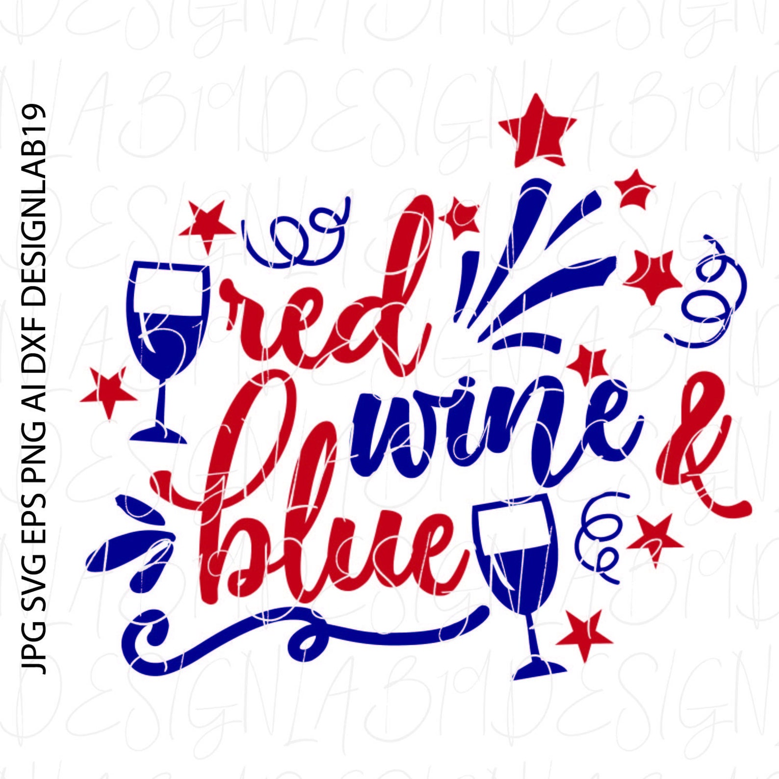 Red Wine and Blue Beer Brews Alcohol Drunk Patriotic Red White Etsy