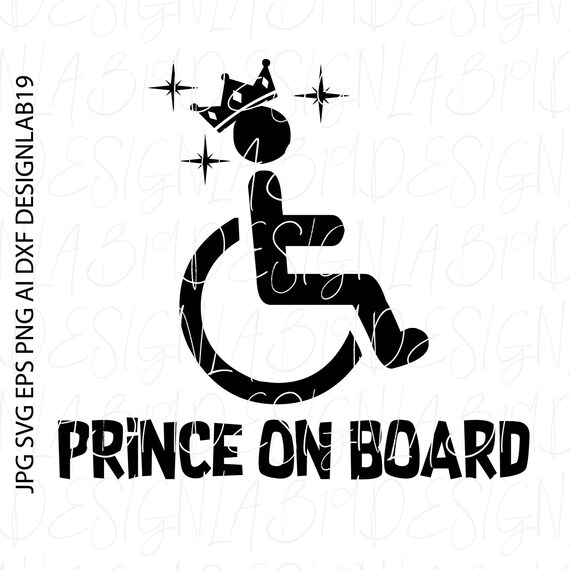 Disabled Prince On Board Autocollant Voiture-fauteuil roulant-Rampe-Mobilité SIGNE