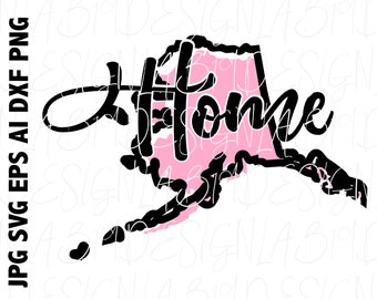 Commercial /& Personal Use Alaska State Outline SVG File Vector Art SVG for Cricut,Silhouette Cameo,iron on vinyl design,htv