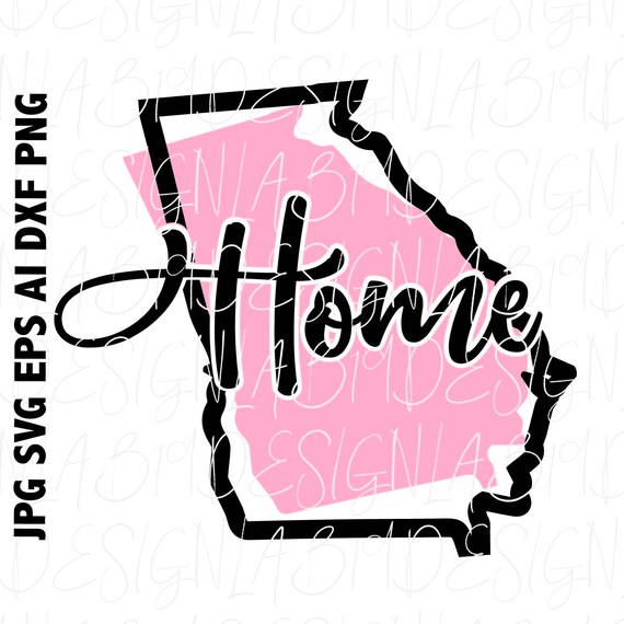 Download Svg Cut File Georgia Home State Shape Silhouette Outline Etsy