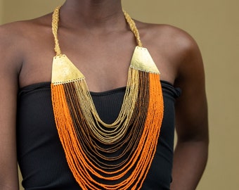 African Necklace |African Jewelry |Handmade |Beaded Necklace |Chunky |Multi Color Necklace |Unique |African Woman Necklace | Maasai Necklace