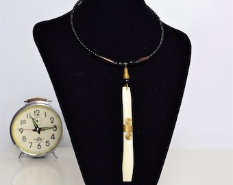 Handmade African Beaded Necklace | Masai Horn Pendant