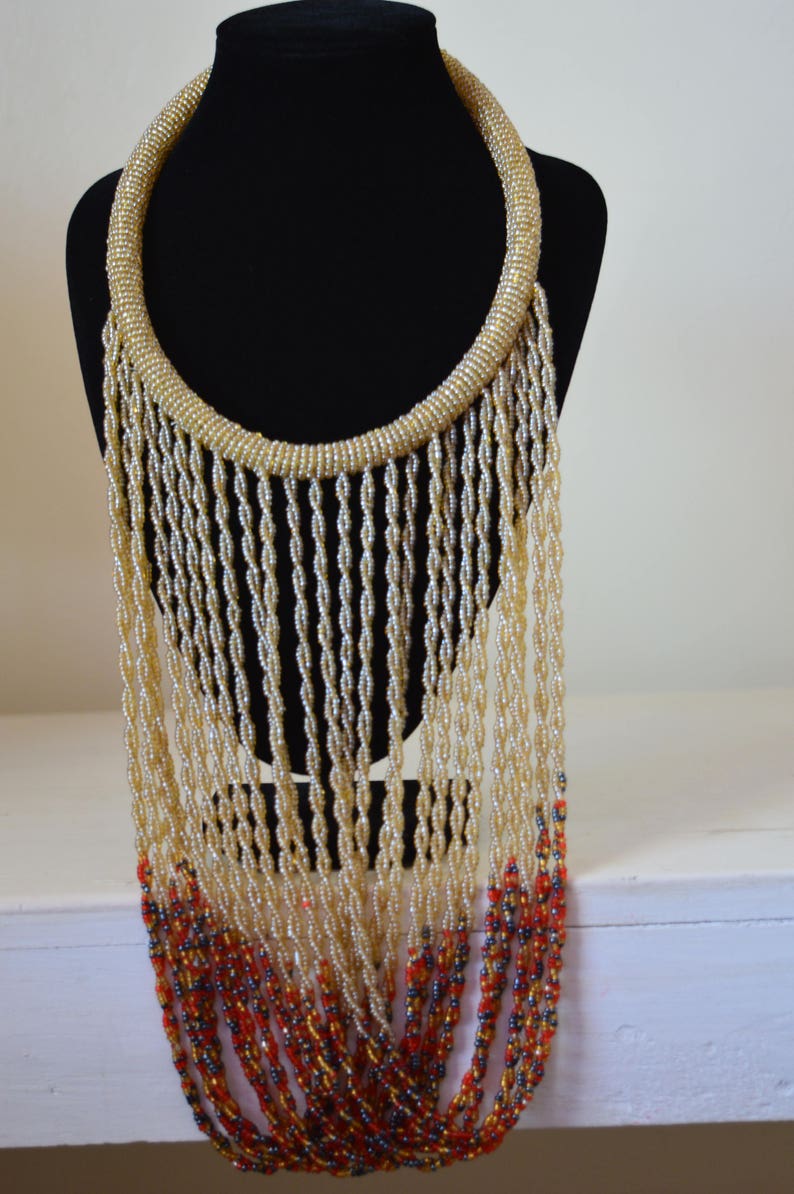 African Maasai Handmade Beaded Necklace tribal Necklace zulu | Etsy