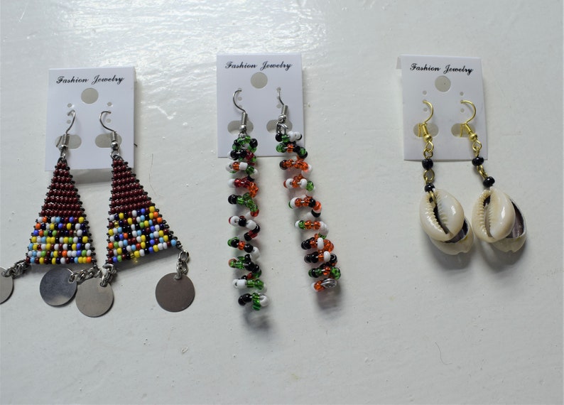 Gift for Her Maasai Earrings Handmade Earrings 10 pairs of Earrings|Wholesale Earrings Earrings for Women|Sale African Beaded Earrings