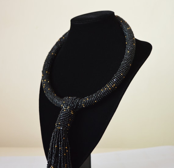 Handmade Maasai Beaded Tassel Necklace | Chunky Zulu Tribal Jewelry