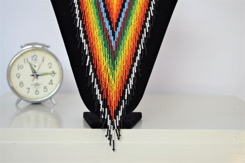 African Necklace African Jewelry Handmade Beaded Necklace Multi Color Necklace for African Woman Maasai Necklace Fits All On Sale image 5