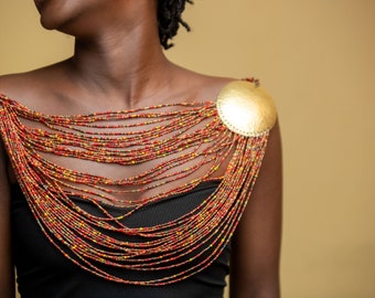 African Necklace |African Jewelry |Handmade |Beaded Necklace |Chunky |Multi Color Necklace |Unique |African Woman Necklace | Maasai Necklace