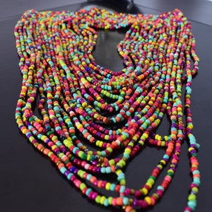 African Maasai Handmade Beaded necklace Ethnic Chunky Multi Color Unique African Woman Necklace Maasai Necklace One Size Fits All image 7