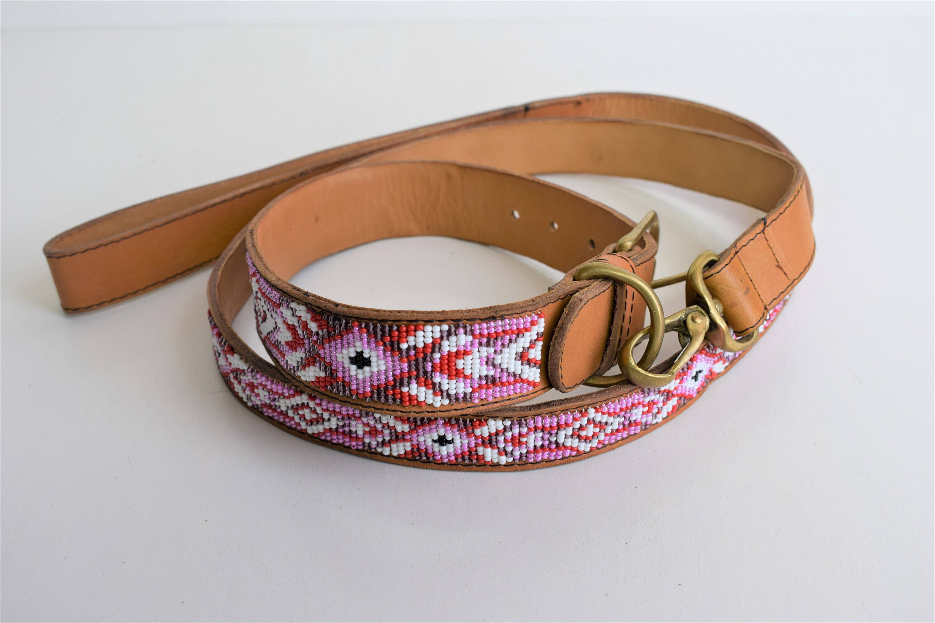 3/4" Handmade Solid Buffalo Leather Dog Collar – Stitched Edges – ZeliPet (Canada)