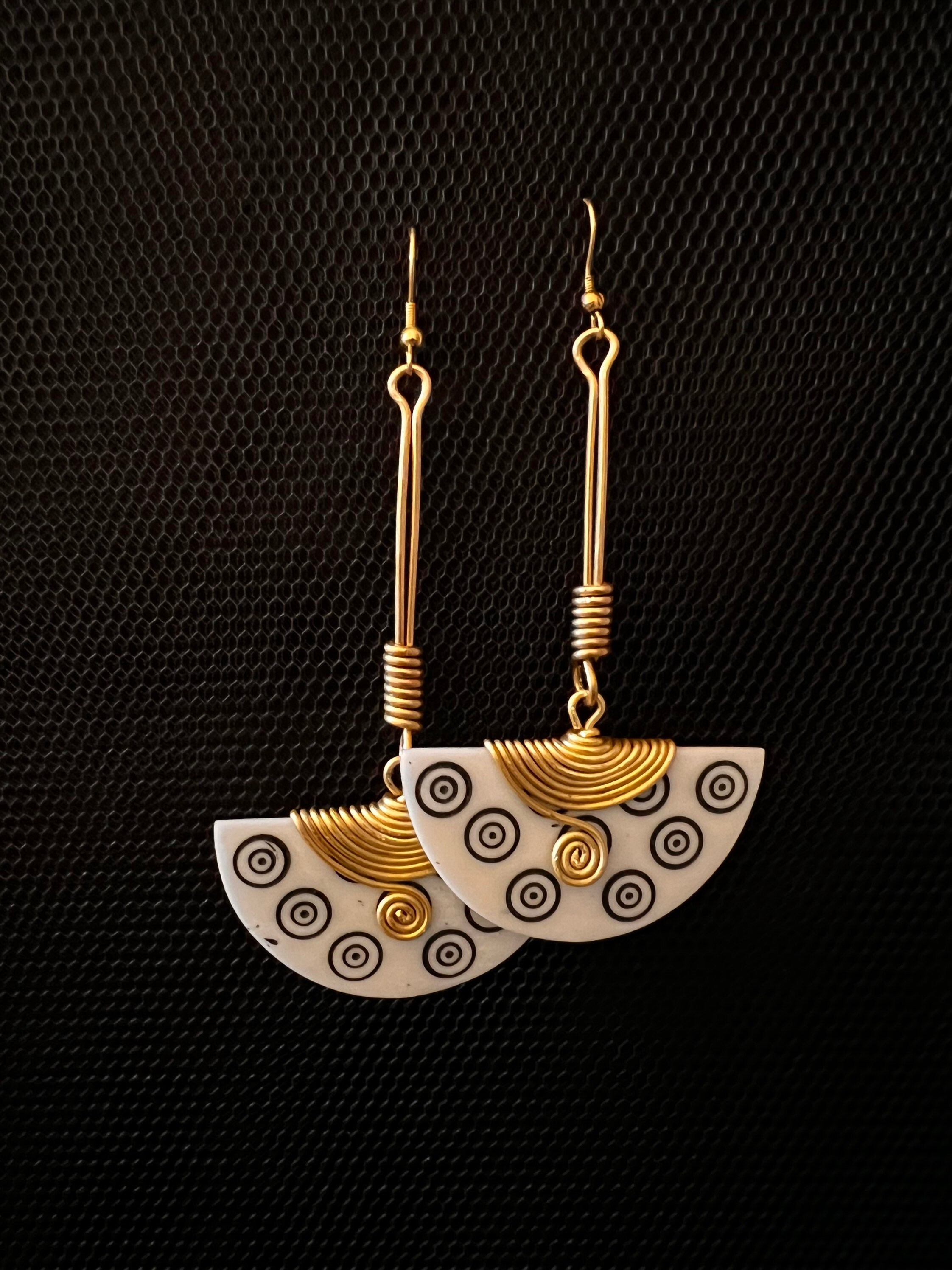 African Handmade Brass and Bone Eaarrings wholesale Earrings Etsy