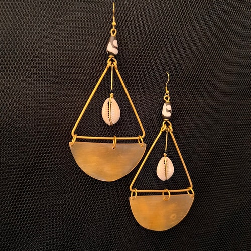 African Handmade Brass and Bone Earrings wholesale Earrings Etsy