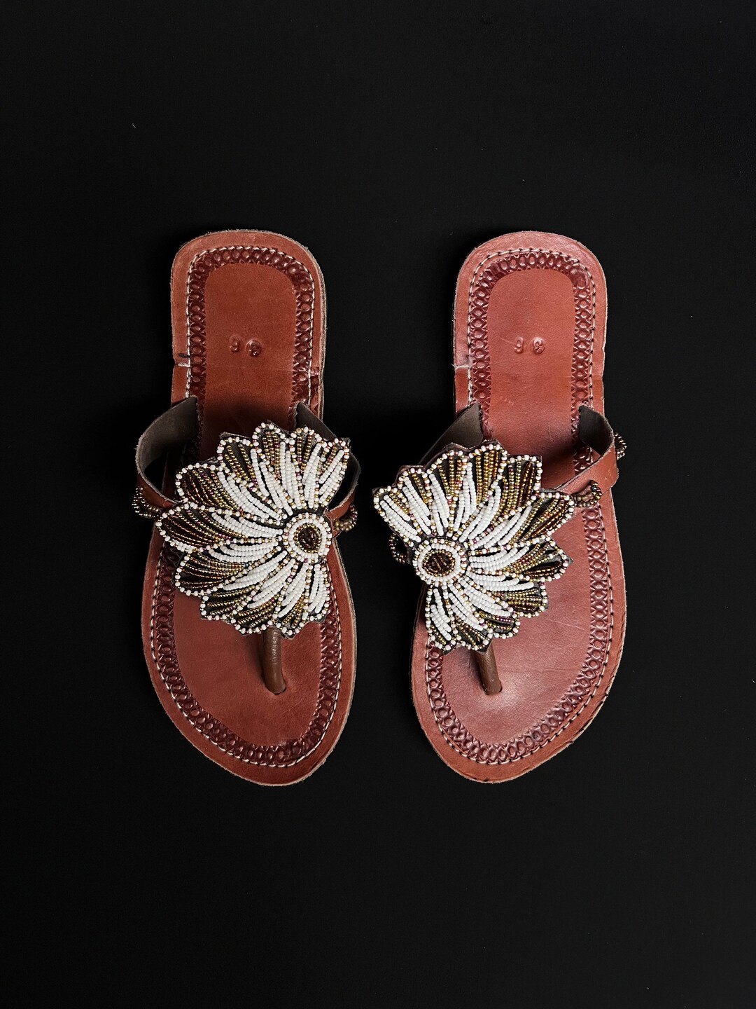 Sleepons African Maasai Handmade Leather Sandals for Women, Spring Summer Shoes ...