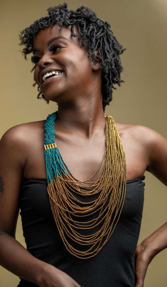 African Maasai Handmade Beaded necklace |Tribal |Chunky |Zulu|Till Green |Unique |African Woman Necklace |Maasai Necklace |One Size Fits All