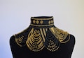 African Maasai Beaded Choker Necklace | Gold & Black Tribal Jewelry product logo