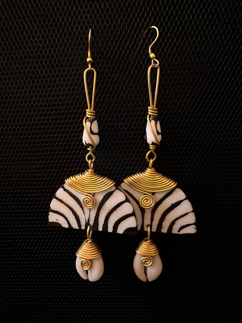 African Handmade Brass and Bone Earrings wholesale Earrings Etsy