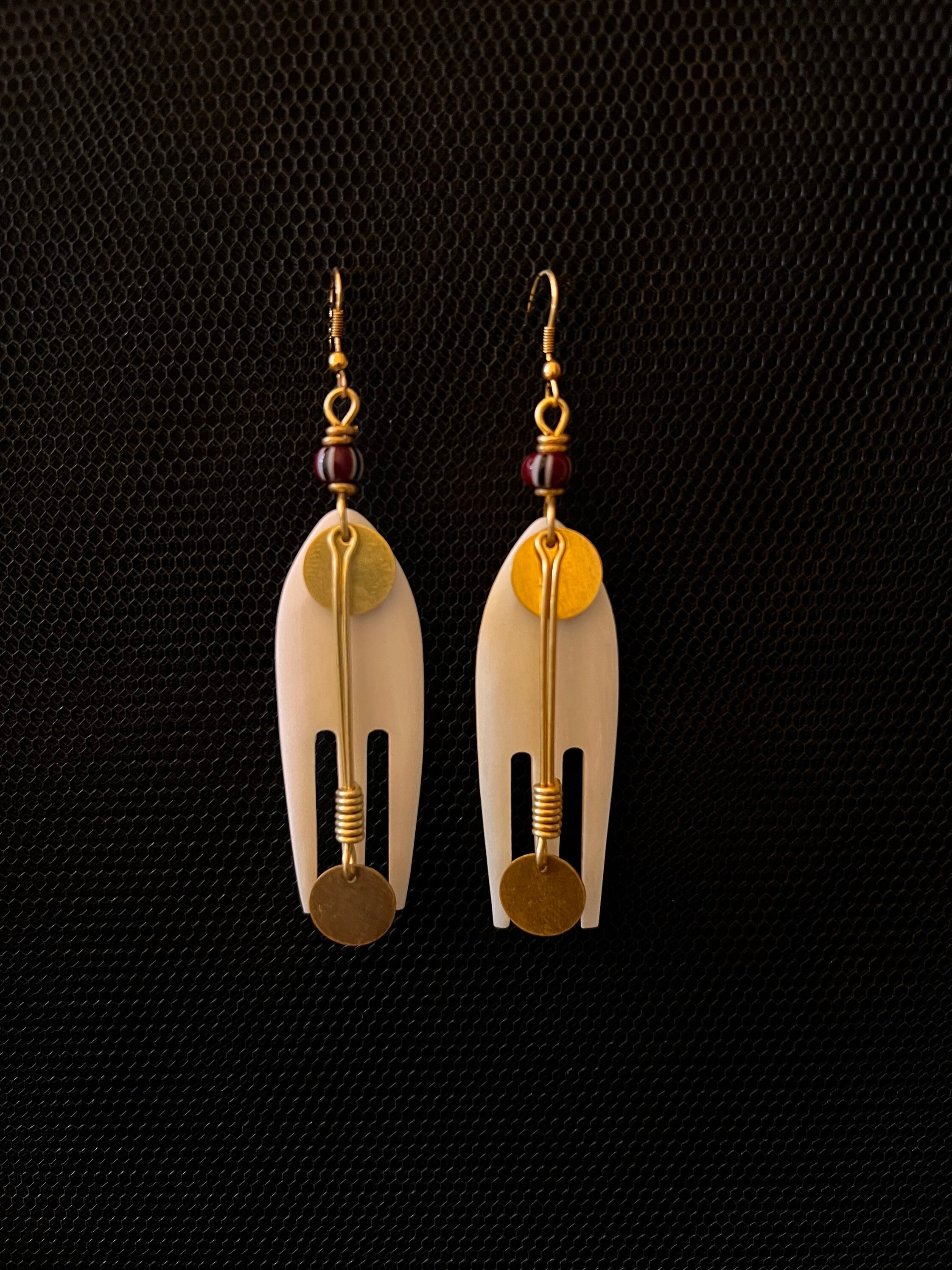 African Handmade Brass and Bone Eaarrings wholesale Earrings Etsy
