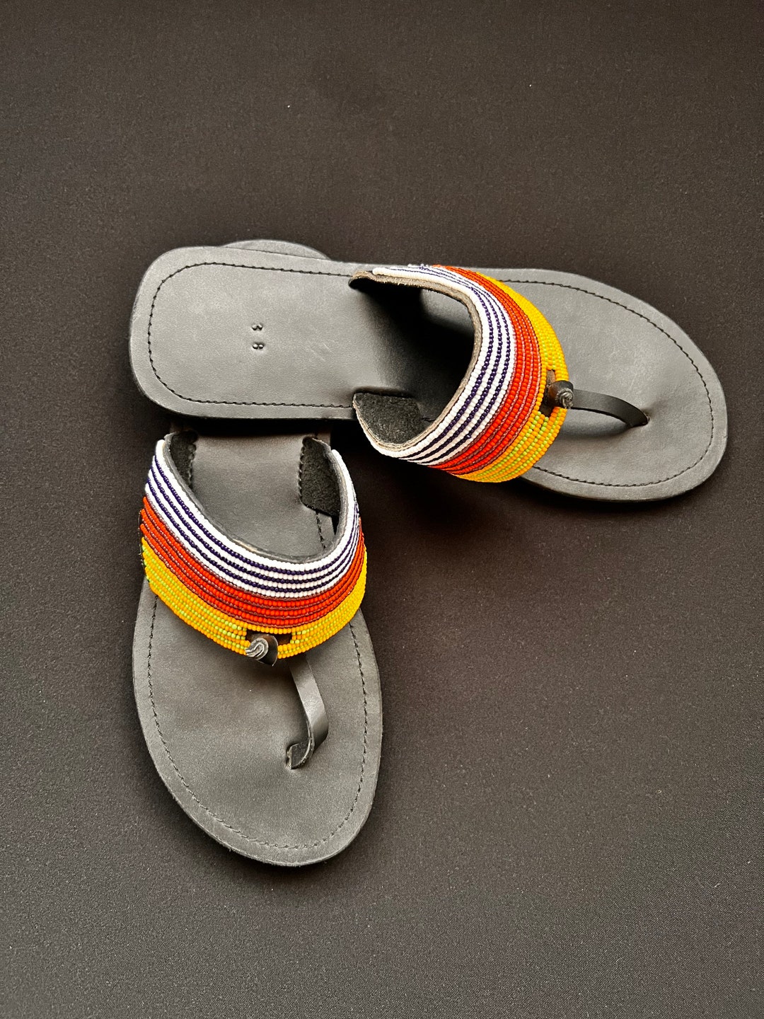 Sleepons African Maasai Handmade Leather Sandals for Women, Spring Summer Shoes ...