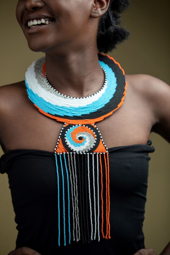 Leather african hotsell necklace