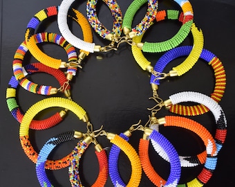 Handmade Beaded Bracelet Set | African Maasai Zulu Tribal Jewelry