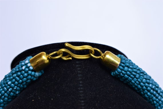 brilliant-hippie Triple Leather Keychain Tassels Gold Teal