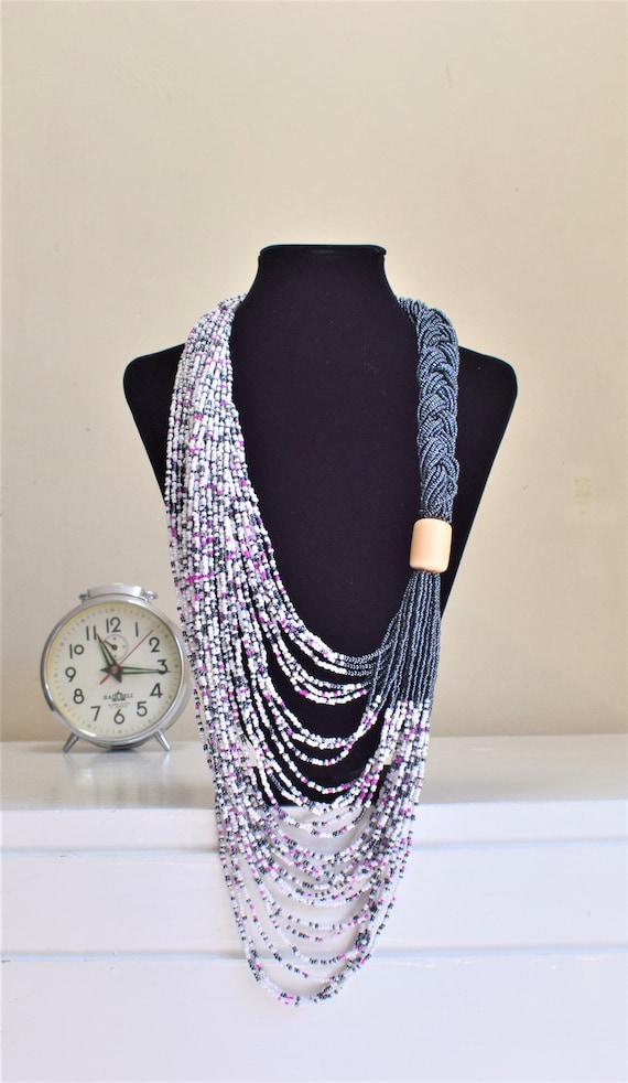 Handmade Maasai Beaded Necklace | Chunky Tribal Jewelry
