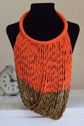 African Maasai Handmade Beaded necklace |Tribal |Chunky | Zulu |Orange & Copper Necklace |Unique |African Woman Necklace | Maasai Necklace product logo