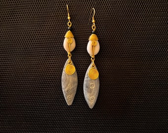 African Handmade Brass, Bone and Shell Eaarrings |Wholesale Earrings | Maasai Earrings| Earrings for Women |Statement Earrings |Gift For Her
