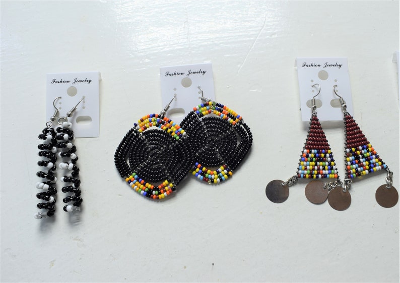 Gift for Her Maasai Earrings Handmade Earrings 10 pairs of Earrings|Wholesale Earrings Earrings for Women|Sale African Beaded Earrings