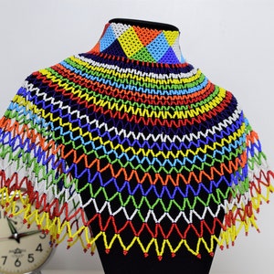 Afrikaanse Maasai handgemaakte chokerketting met kralen | Grof | Etnisch | Tribal | Zoeloe | Veelkleurig | Uniek | Afrikaanse vrouwenketting | One Size Fits All