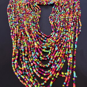 African Maasai Handmade Beaded necklace Ethnic Chunky Multi Color Unique African Woman Necklace Maasai Necklace One Size Fits All image 8